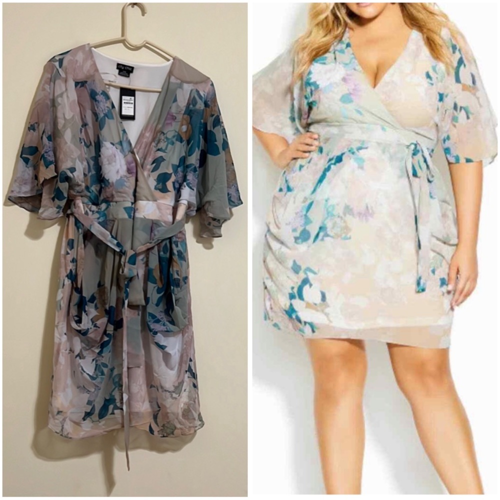 NEW City chic dress wrap dreamy Fl Floral Kimono Dress size S/16